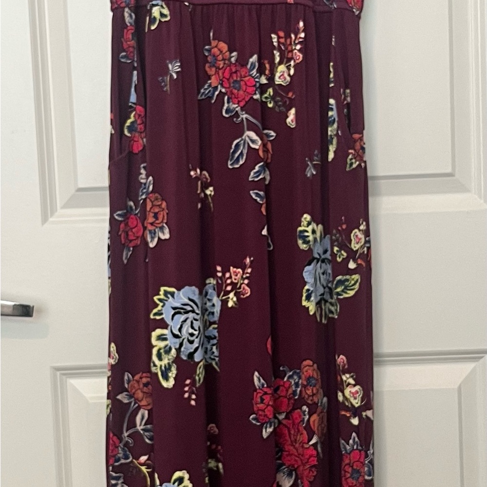 Xhilaration Women’s Dress Sundress Red Burgundy Floral New XL NWOT
